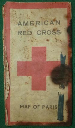 WW2 Red Cross Map of Paris printed on back of German Map