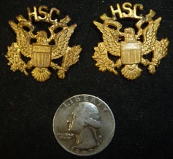 Collar Insignia High School Cadet Miltary Training 1911-1935