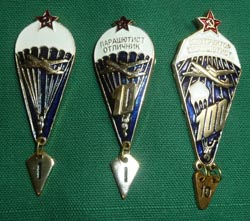 Soviet Russian Paratrooper Rating Badges