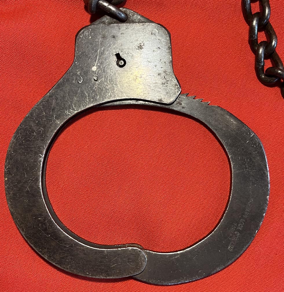 Vintage Prisoner Leg Shackles & Handcuffs Set Harvard/Peerless Lock Co.