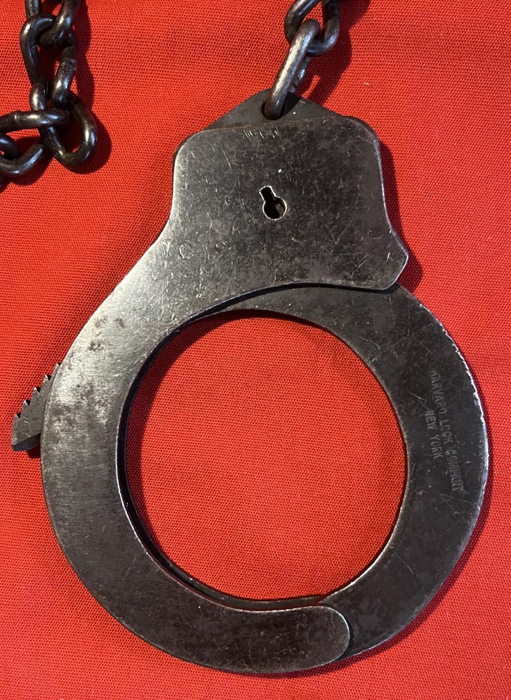 Vintage Prisoner Leg Shackles & Handcuffs Set Harvard/Peerless Lock Co.
