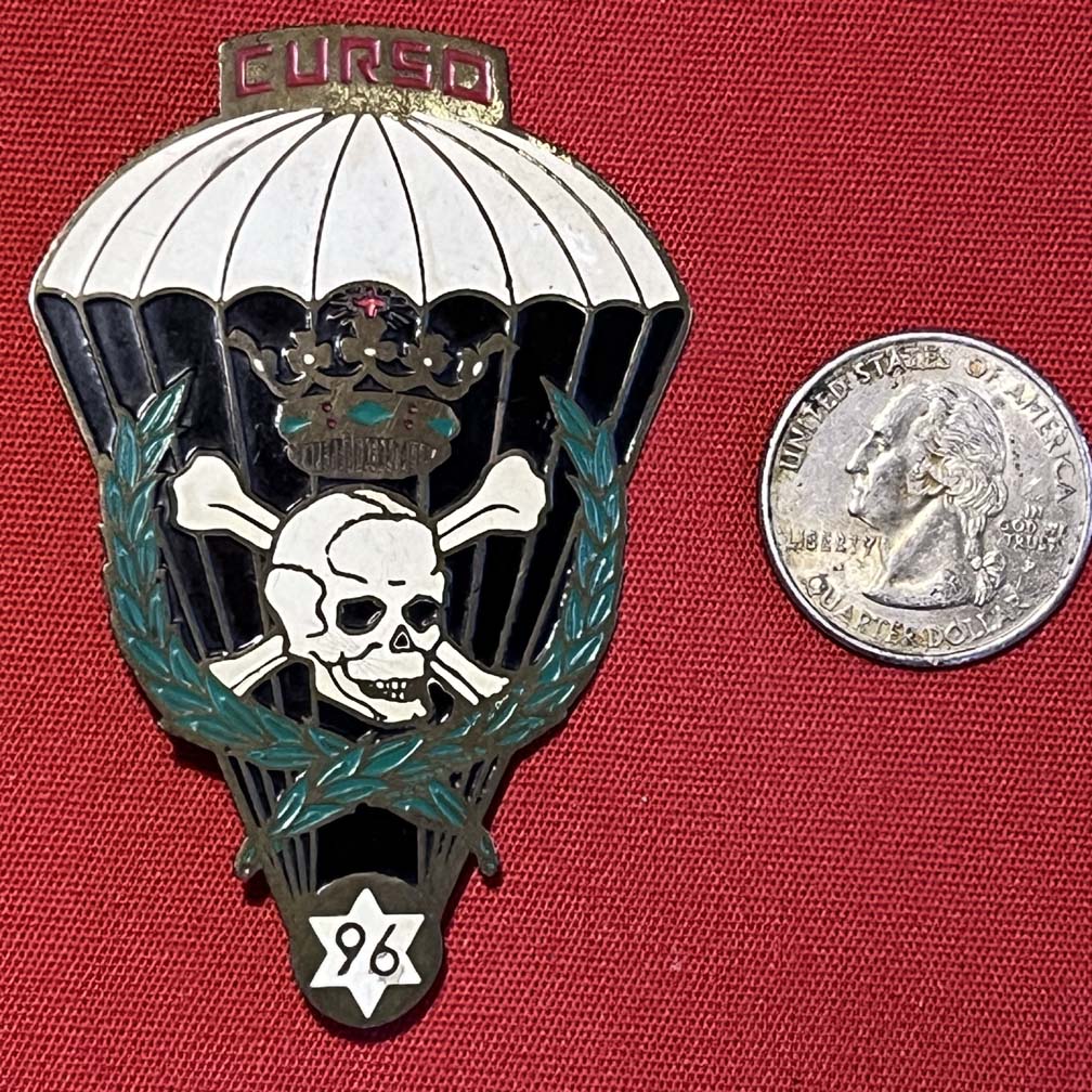 Spanish Paratrooper Large Breast Badge 96th Jump Class 1966