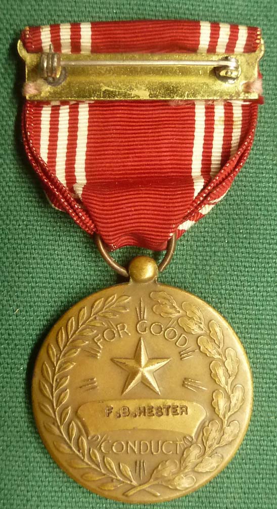 WW2 Engraved Good Conduct Medal PFC Frank B. Hester