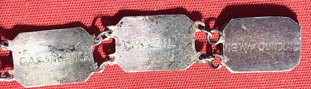 Modal Additional Images for WW2 Sweetheart Bracelet China Service & Many Ports of Call