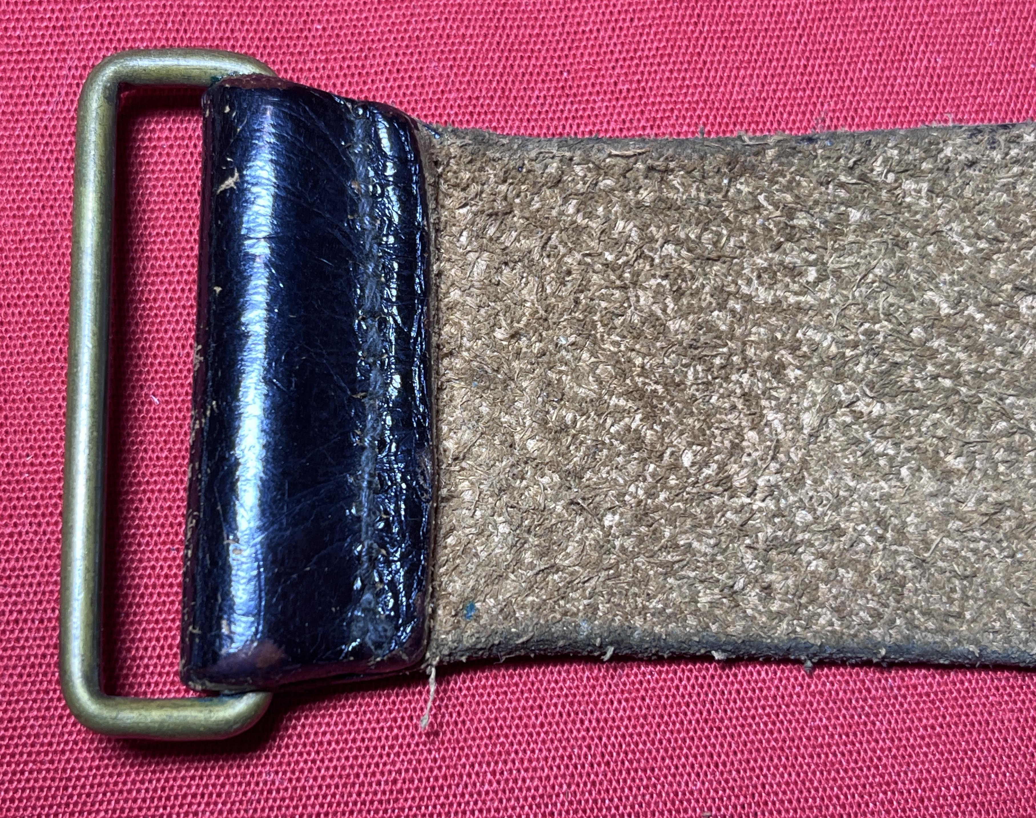 Modal Additional Images for Early US Army Black Leather Officer's Belt & Brass Buckle