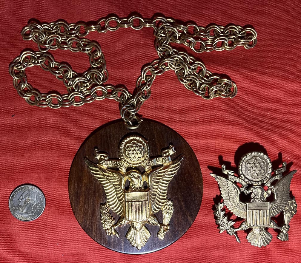Modal Additional Images for USAAF Officer Oversized Cap Badge made into Sweetheart Necklace