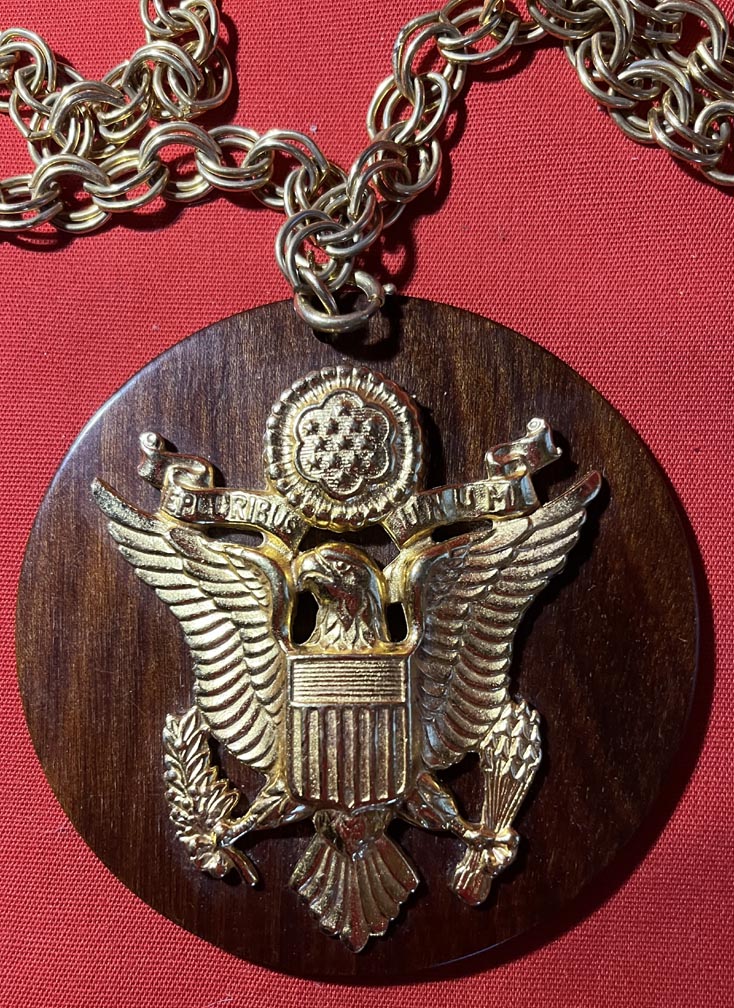 (image for) USAAF Officer Oversized Cap Badge made into Sweetheart Necklace