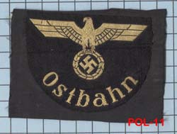 WW2 German Ostbahn Railway Police Sleeve Eagle