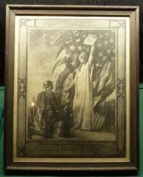 Large Framed WW1 Wounded in Action Service Certificate 82nd Div
