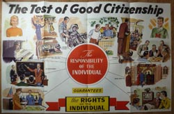 1953 Educational Poster Test of Citizenship 24x38