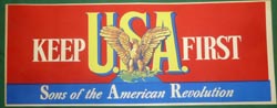 Circa 1930's Silkscreen Poster 'Keep U.S.A. First'